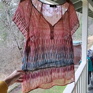 Sheer Multicolor Top by ana 1X